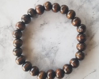 Dark Brown Wood Bead Bracelet, Men and Women Bracelet designs, Wood Bracelet, Gift for Him or Her, Fashionable Bracelet, Jewelry - Unisex