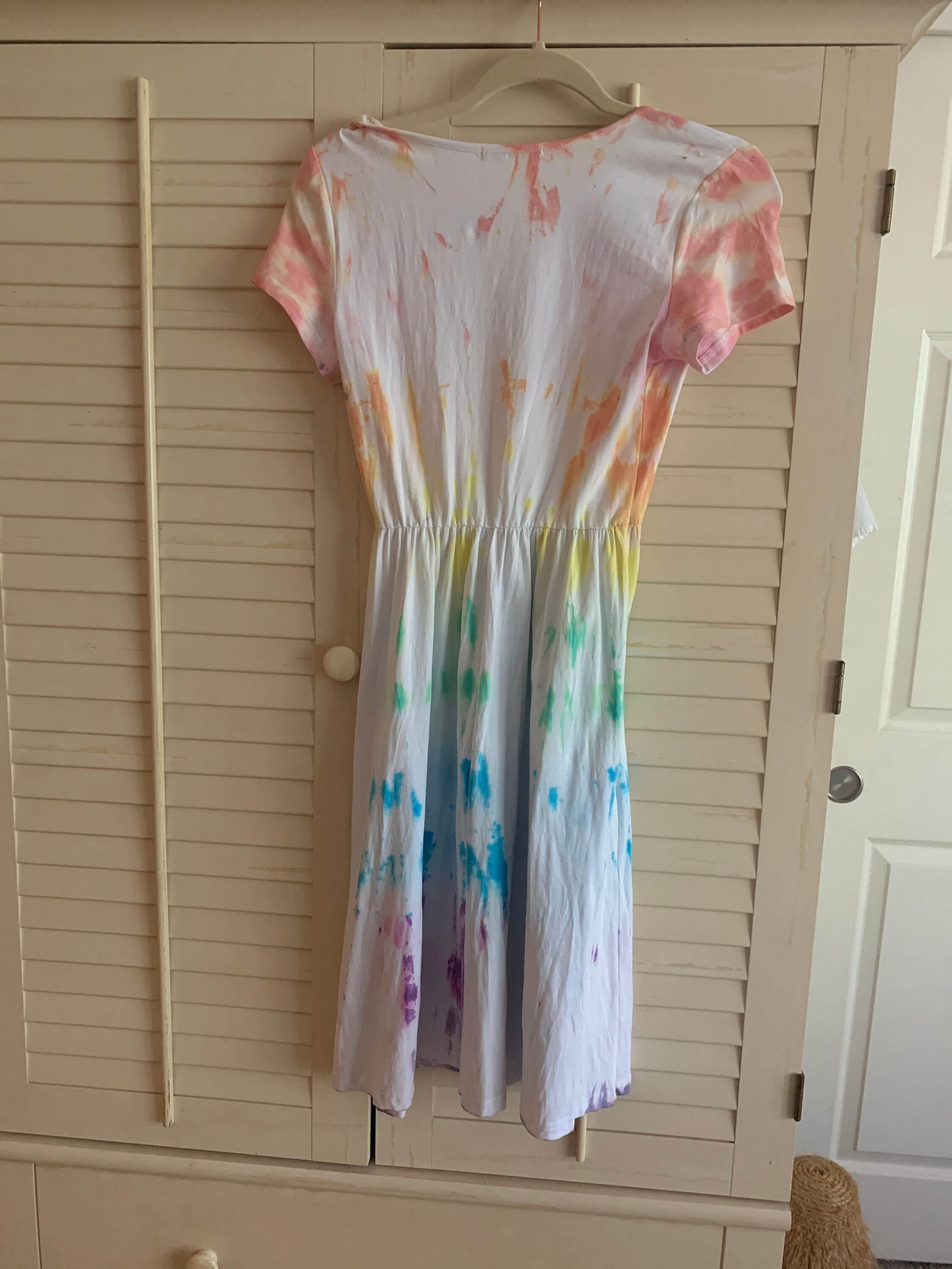 Custom Pastel Rainbow Tie Dyed Dress - Etsy UK