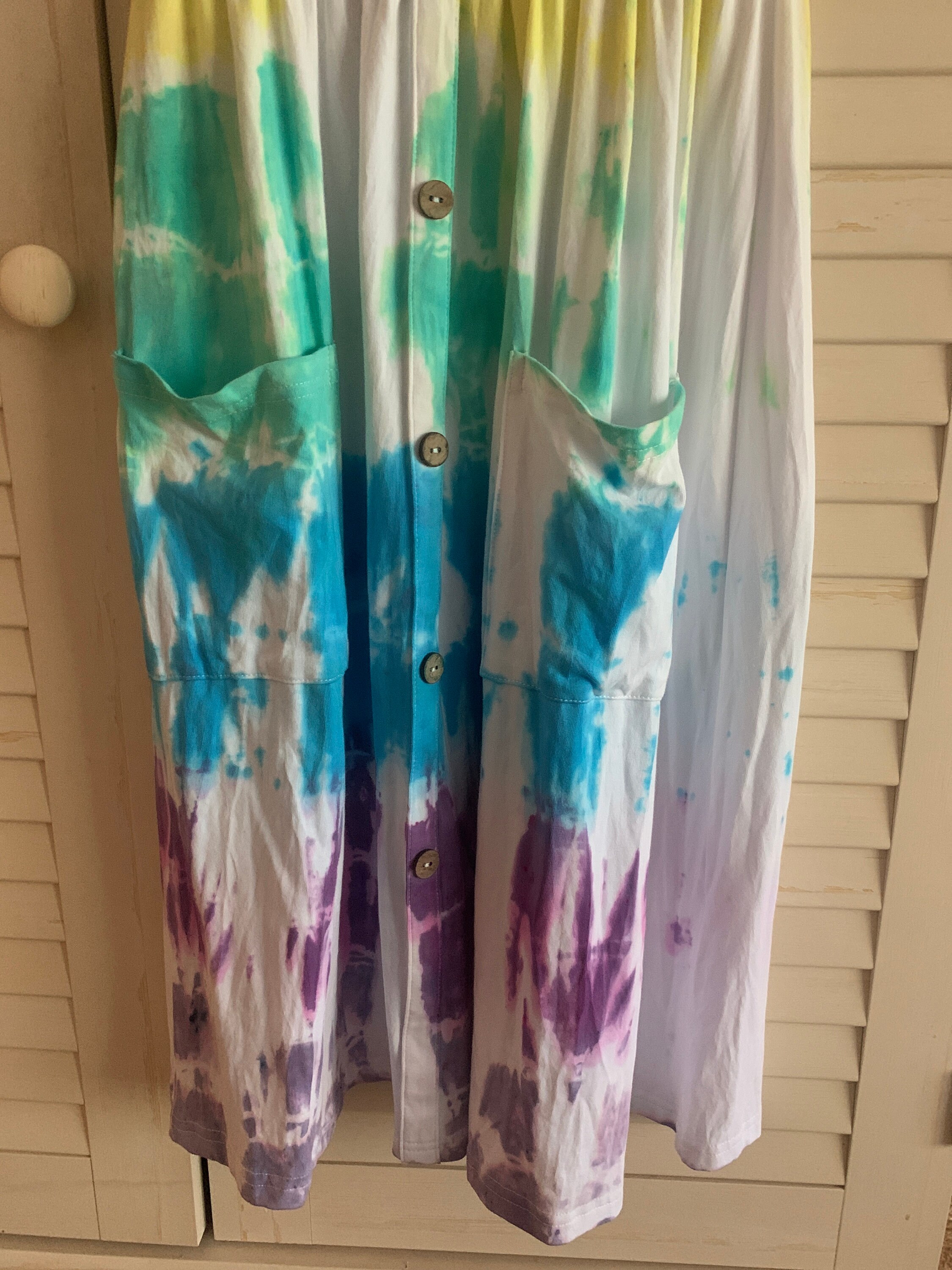 Custom Pastel Rainbow Tie Dyed Dress - Etsy UK