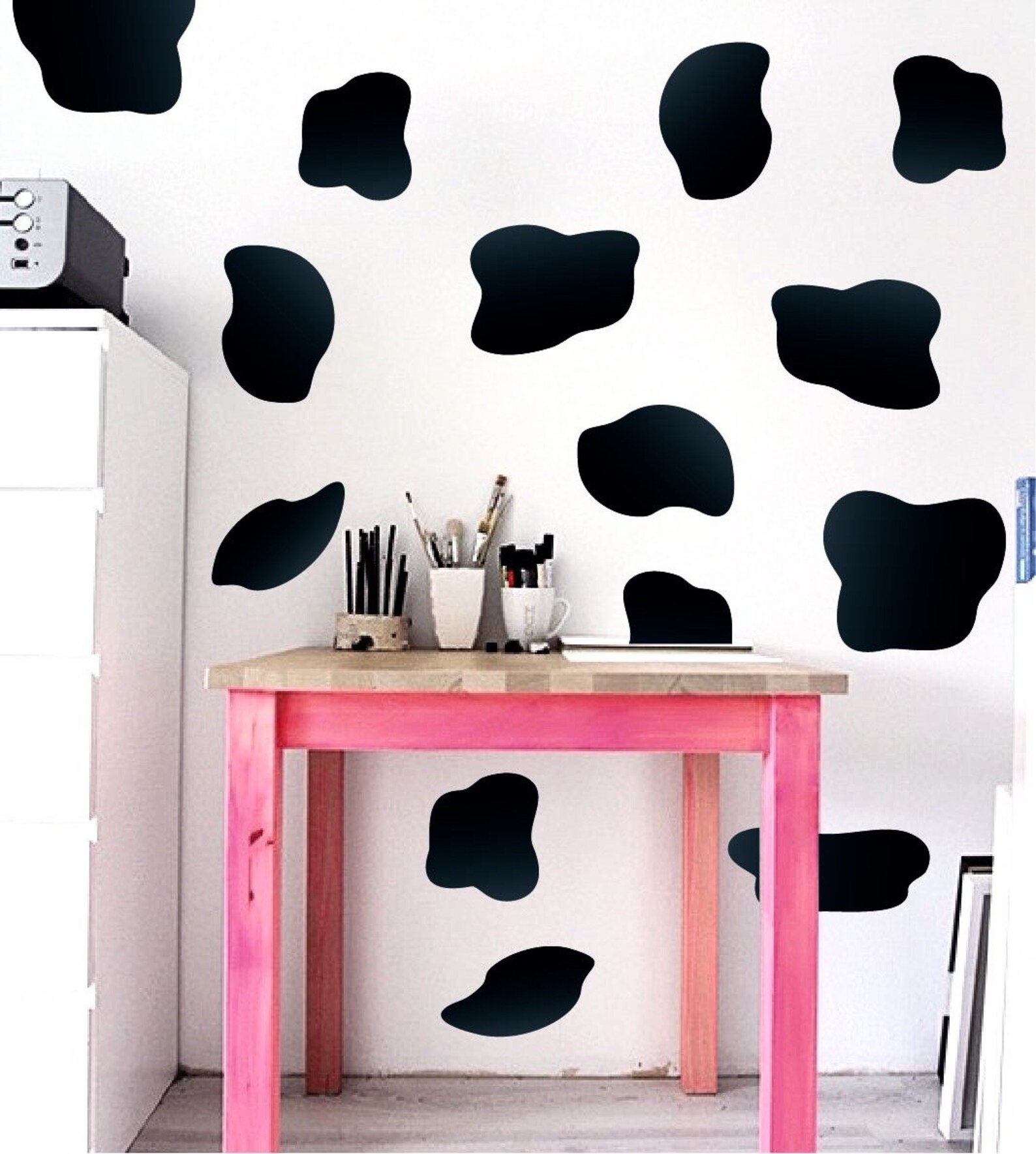 Cow Print Wall Decals Cow Spot Wall Stickers Cow Print Wall Etsy