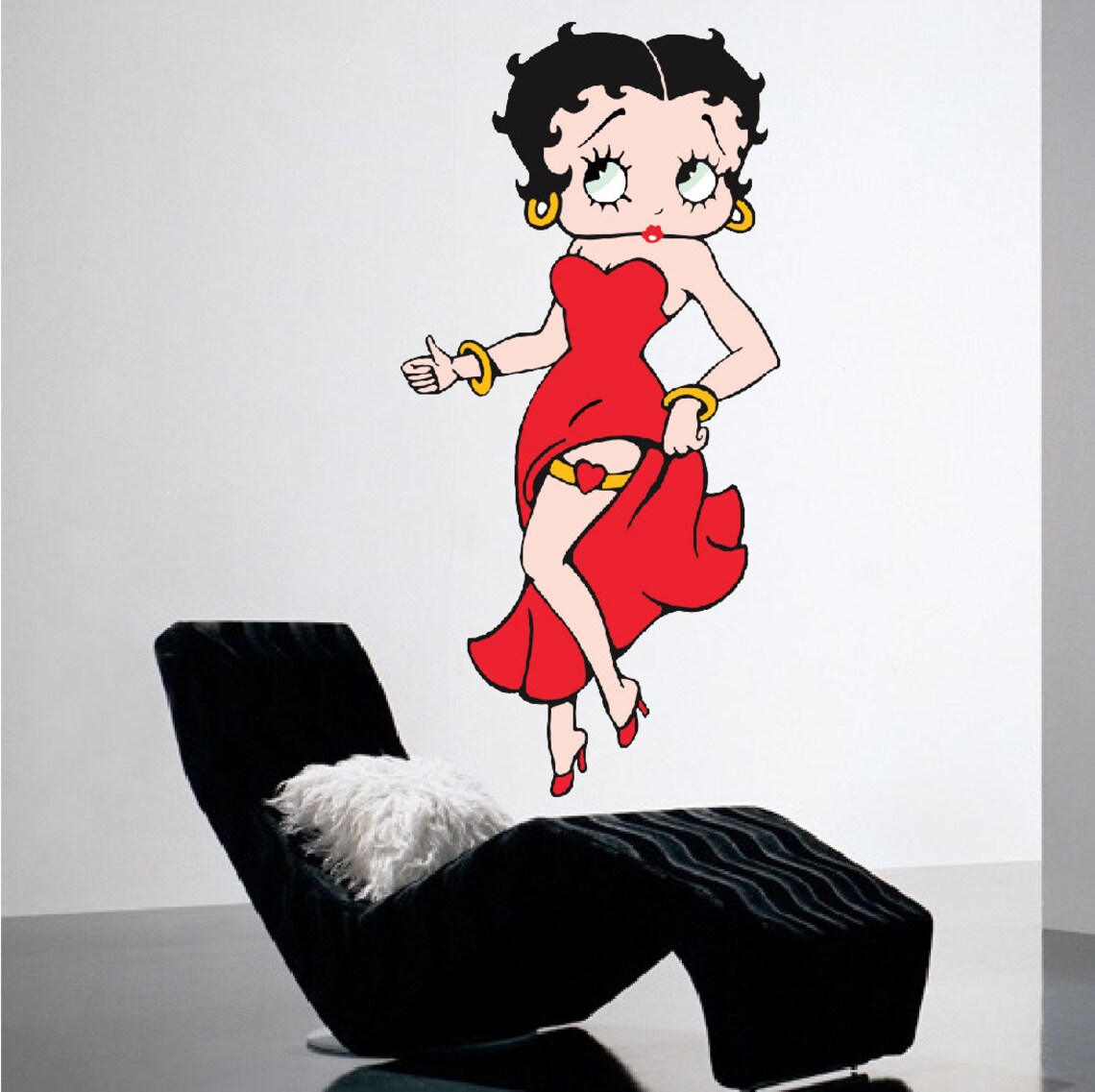 Betty Boop Wall Decal Cartoon Wall Sticker Classic Cartoon Etsy