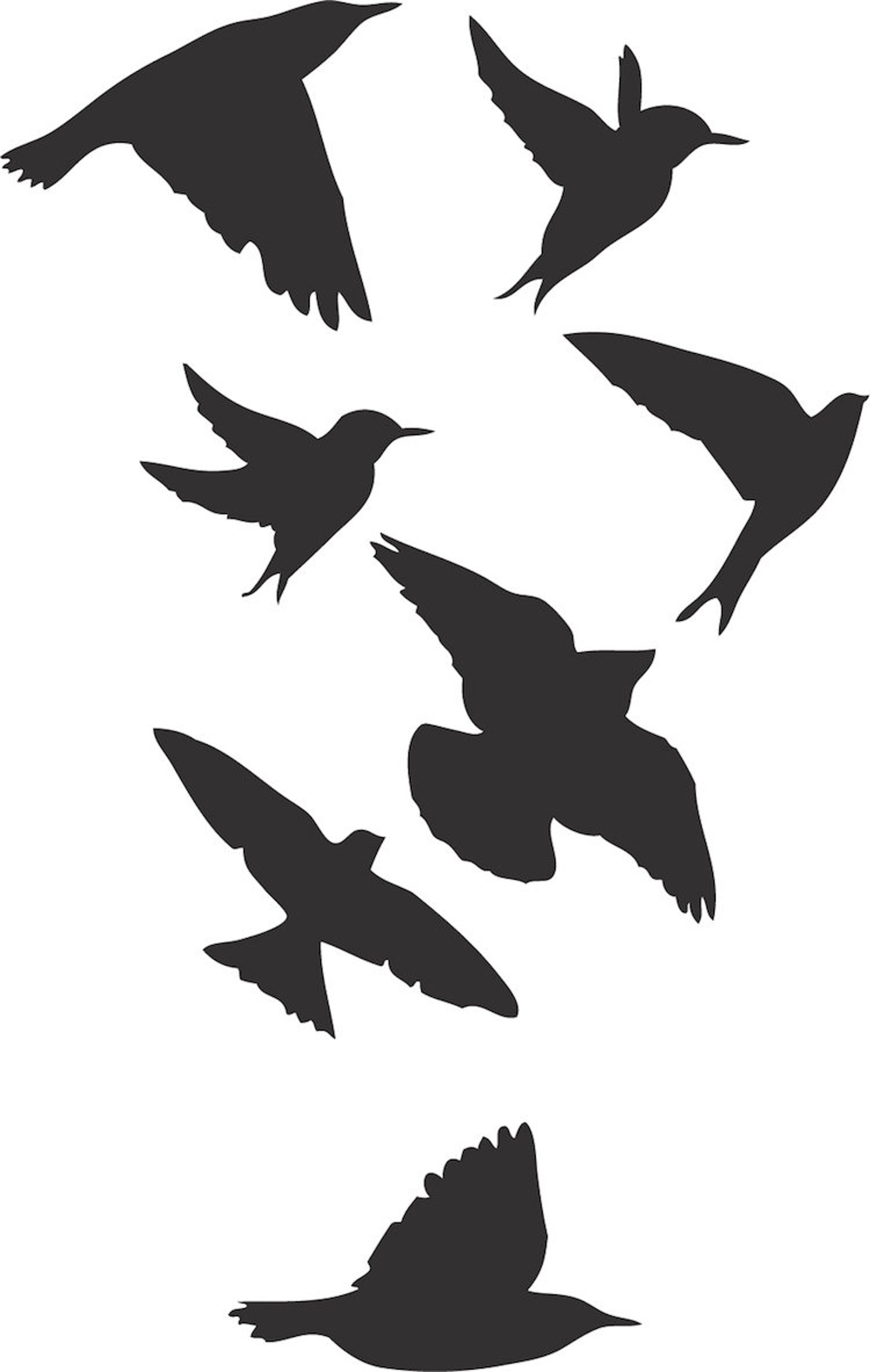 Black Bird Wall Decals Black Bird Wall Stickers Bird Print Etsy UK