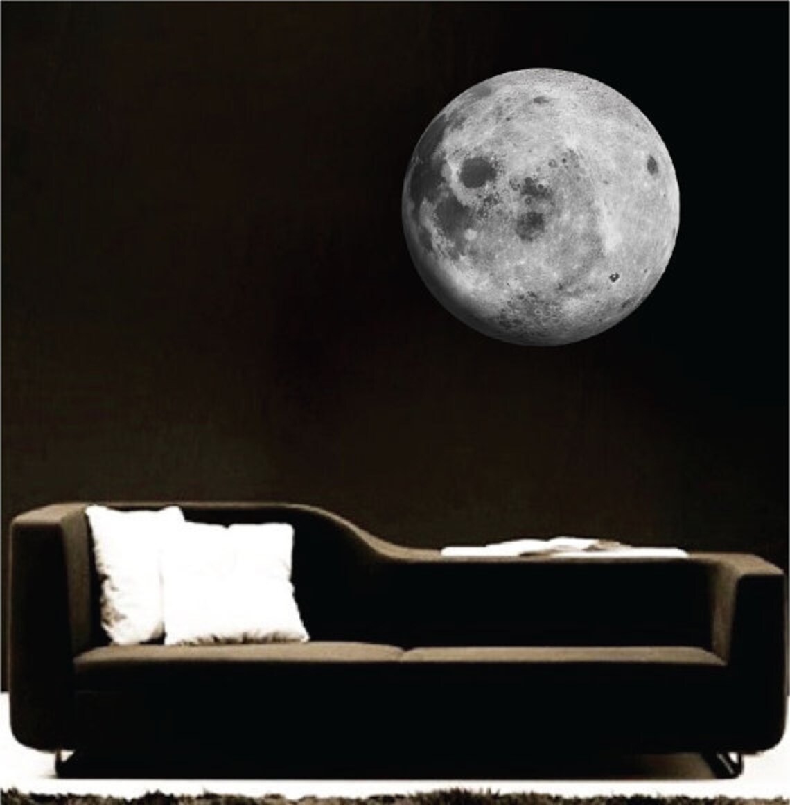 Moon Wall Mural Moon Wall Decal Moon Sticker Moon Decor Moon Etsy
