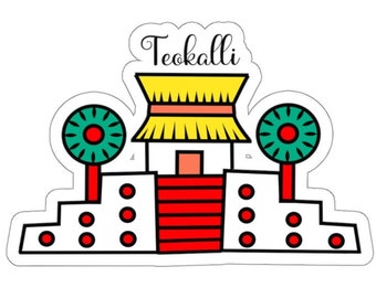Teokalli, Temple, Kiss-Cut Sticker, Nahuatl, Mexica, Mesoamerica