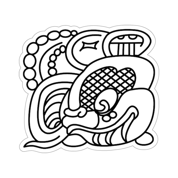 K'uhul Kaanal Ajaw, Calakmul, Kiss-Cut Sticker, Kanul Dynasty, Maya Emblem Glyph, Mesoamerican