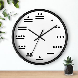Maya Numerals Wall Clock, Sak White, SILENT Movement, FREE SHIPPING