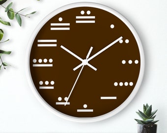 Reloj de pared con números mayas, Chukwa Brown B, movimiento SILENCIOSO, envío GRATIS, reloj maya