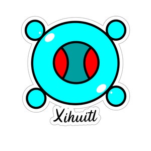 Xihuitl - Turquoise, Year, Nahuatl language, Kiss-Cut Sticker, Mexica glyph, Aztec, Mesoamerican