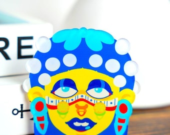 Coyolxauhqui Acrylic Pin - Mexica Aztec Goddess