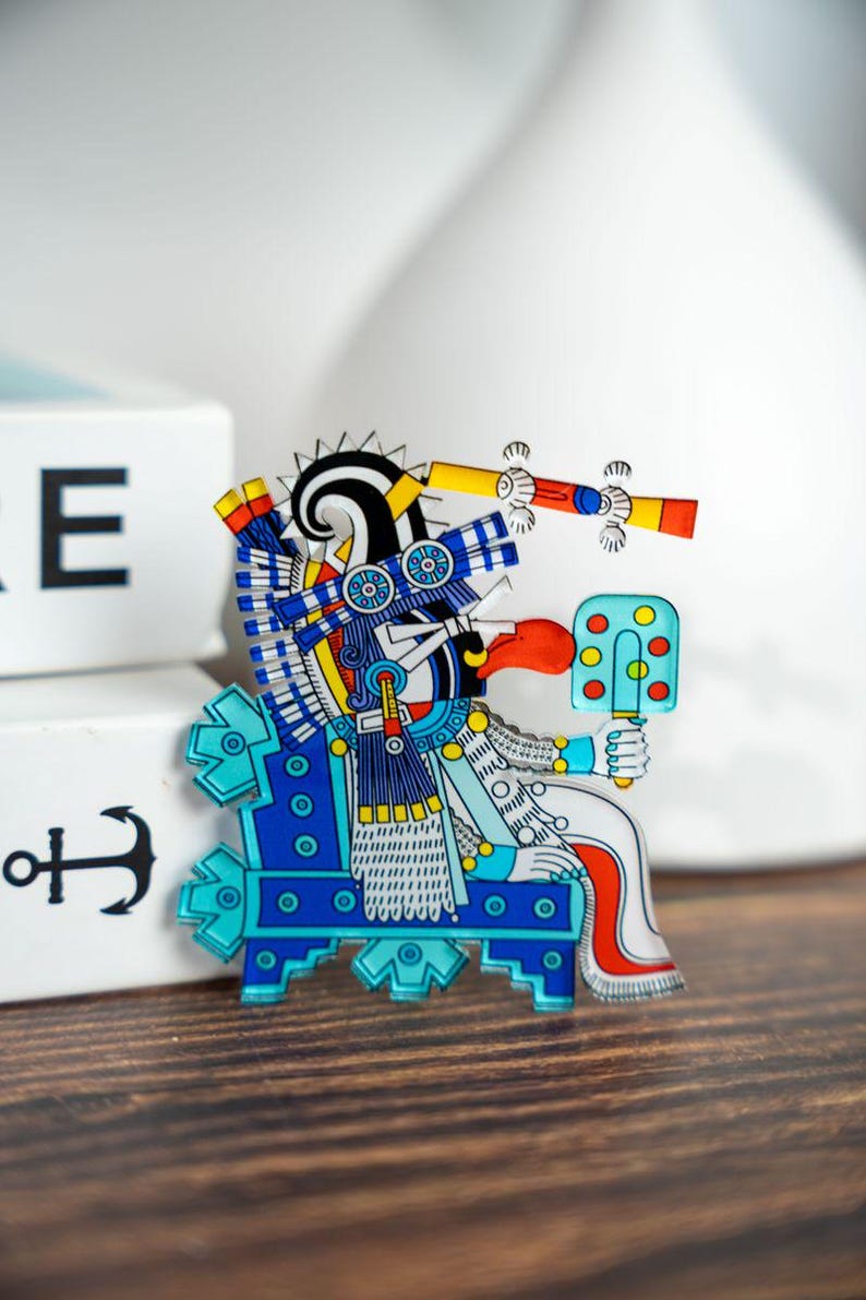 Itztlacoliuhqui Acrylic Pin - Mexica (aztec) Snow Diety - Etsy