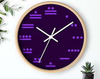 Reloj de pared con números mayas, Chakpuk&#39;e&#39;en Purple B, movimiento SILENCIOSO, envío GRATIS, reloj maya