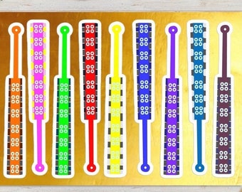 Macuahuitl Sticker Sheet Color Collection 2, Mexica, Aztec, Mesoamerican