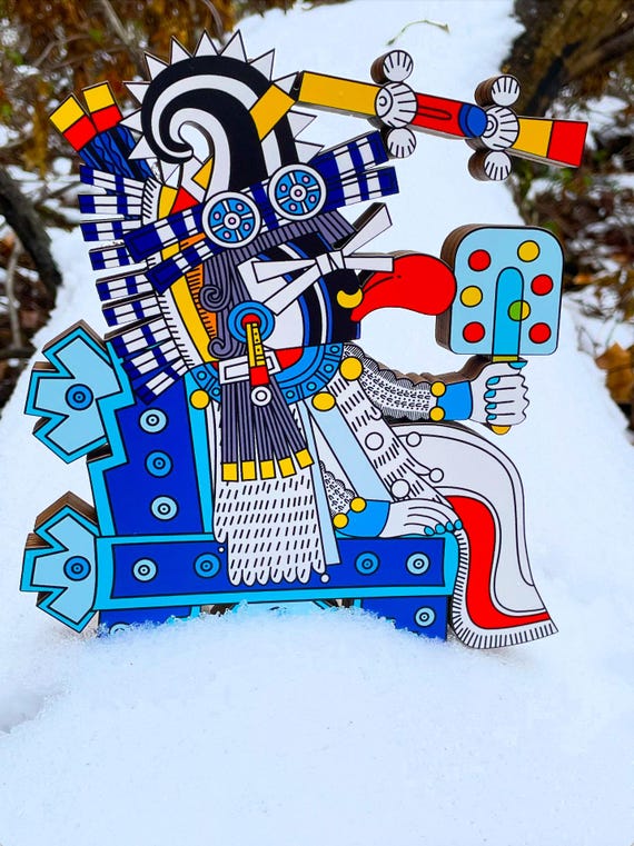 Itztlacoliuhqui Wooden Block – Aztec Mexica Mesoamerican Decor - Etsy
