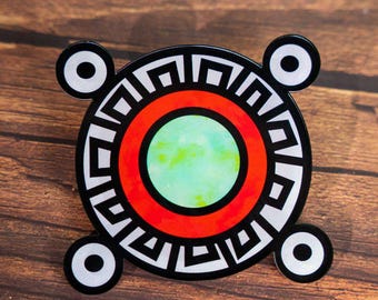 Chalchihuitl - Jade - Nahuatl Glyph Acrylic Pin - Mexica Aztec Mesoamerican