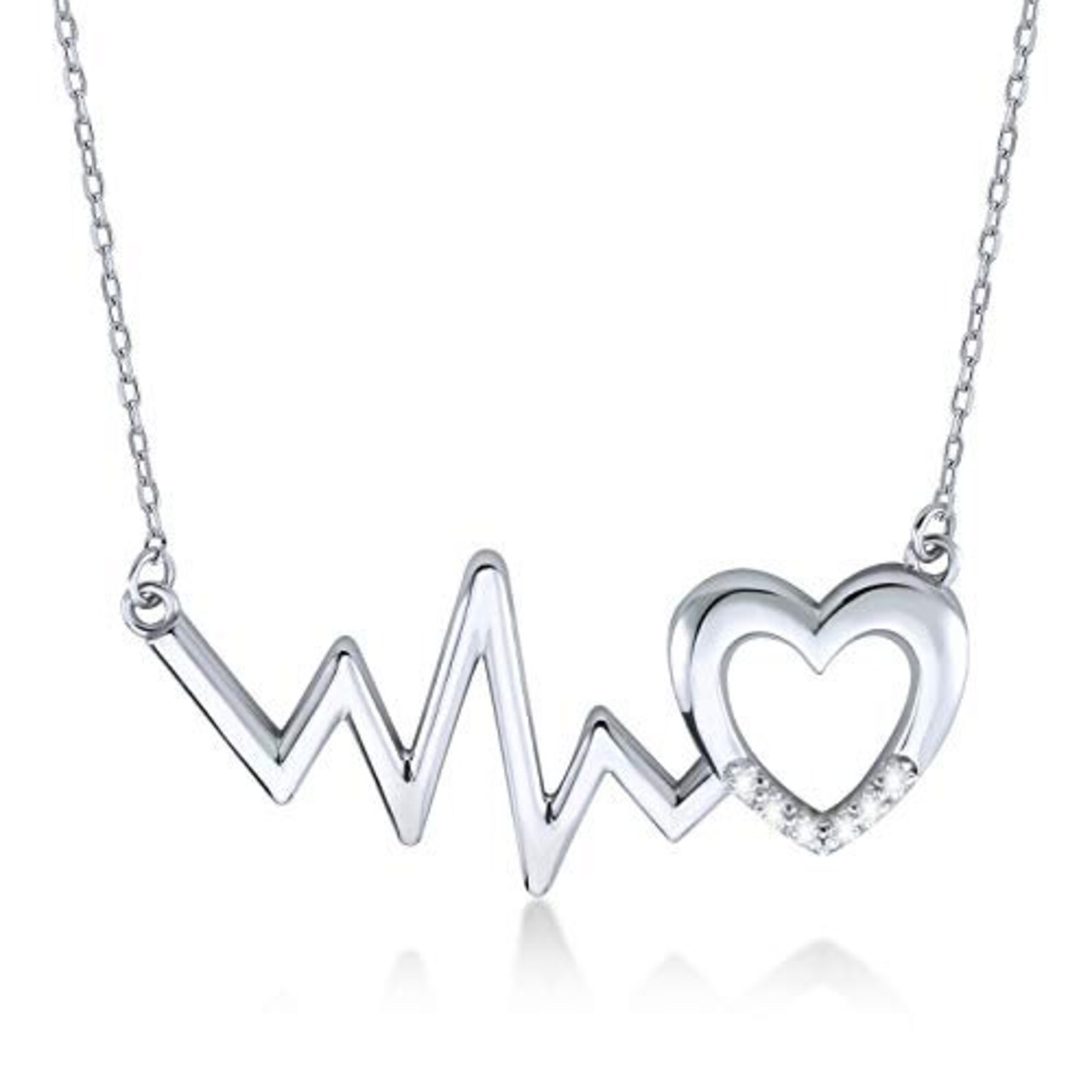 Diamond Heartbeat Necklace in Sterling SilverEKG Necklace Etsy