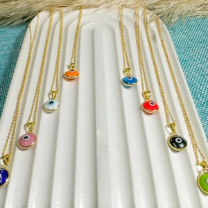 14k Gold Filled White Evil Eye Necklace, Certified Silver Evil Eye Necklace, Protection Jewelry, Evil Eye Jewelry Gift for Her