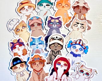 One Piece Cat Stickers | Gifts | Water-Resistant | Laptops