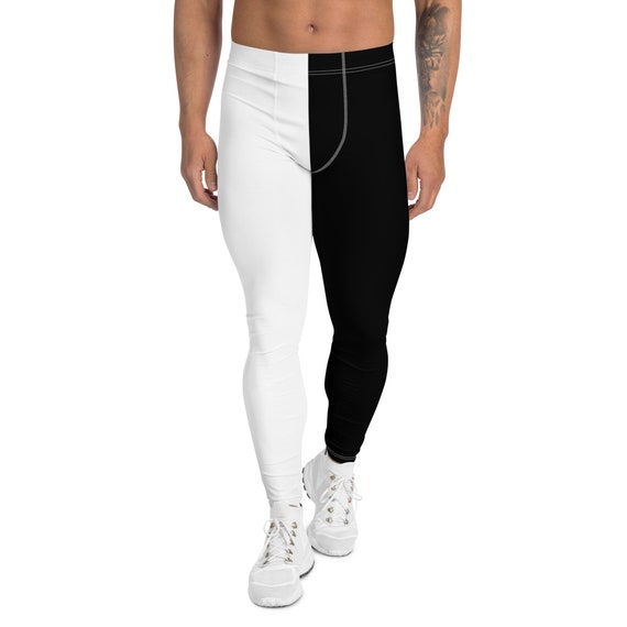 White Color Split Leggings Two Tone 