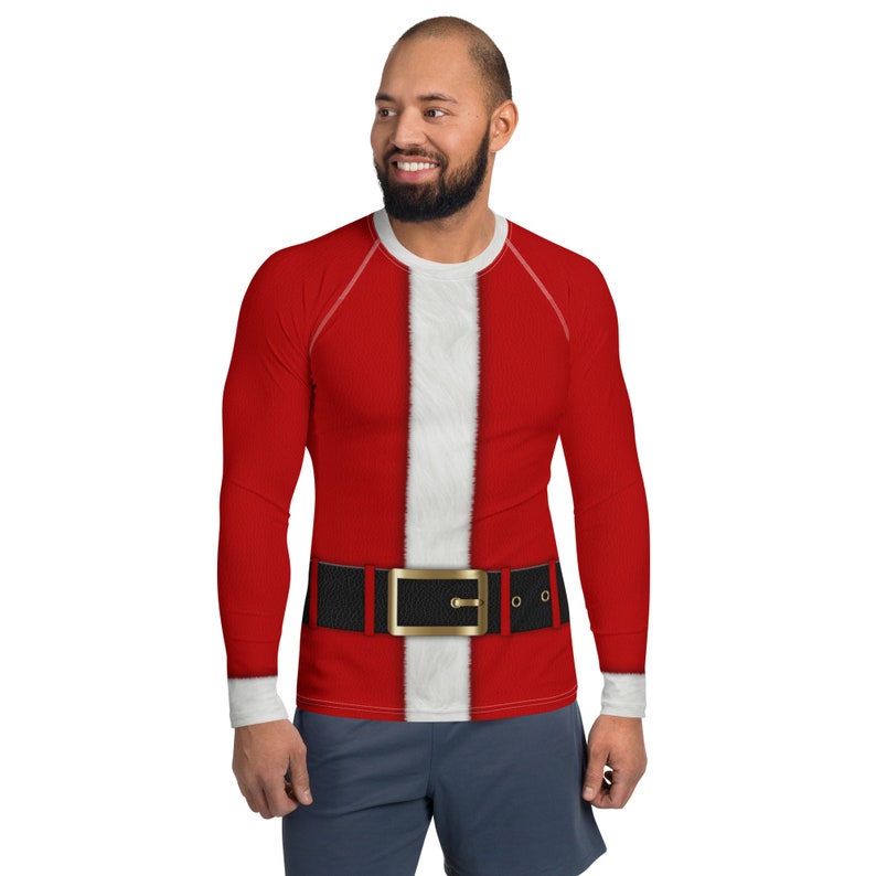 Mrs. Claus Santa Claus Men's Rash Guard Long Sleeve Shirt - Christmas Festive Funny buy Workout Running Costume MMA