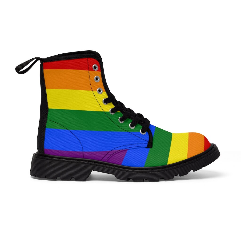 Rainbow Boots Kidcore Boots Canvas 