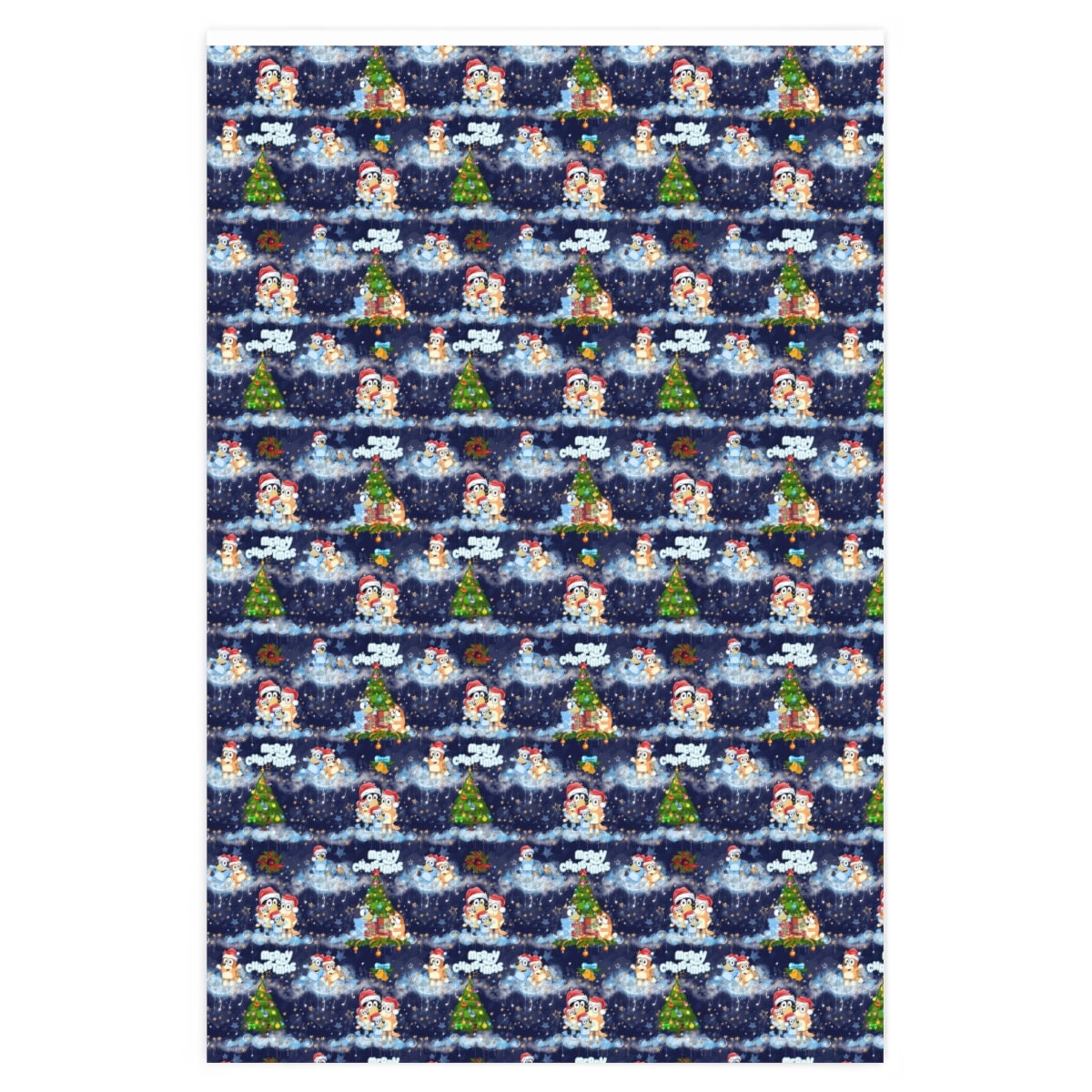Blue Dog Family Wrapping Paper - Gift Wrap Roll