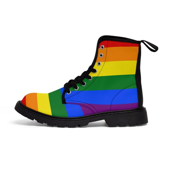 Rainbow Boots Kidcore Boots Canvas 