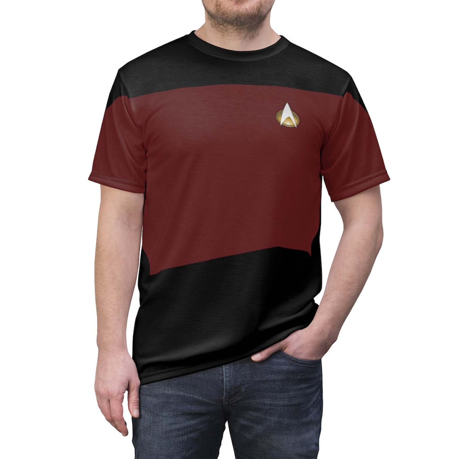 Star Trek The Next Generation Red Uniform TShirt ST TNG Red Etsy