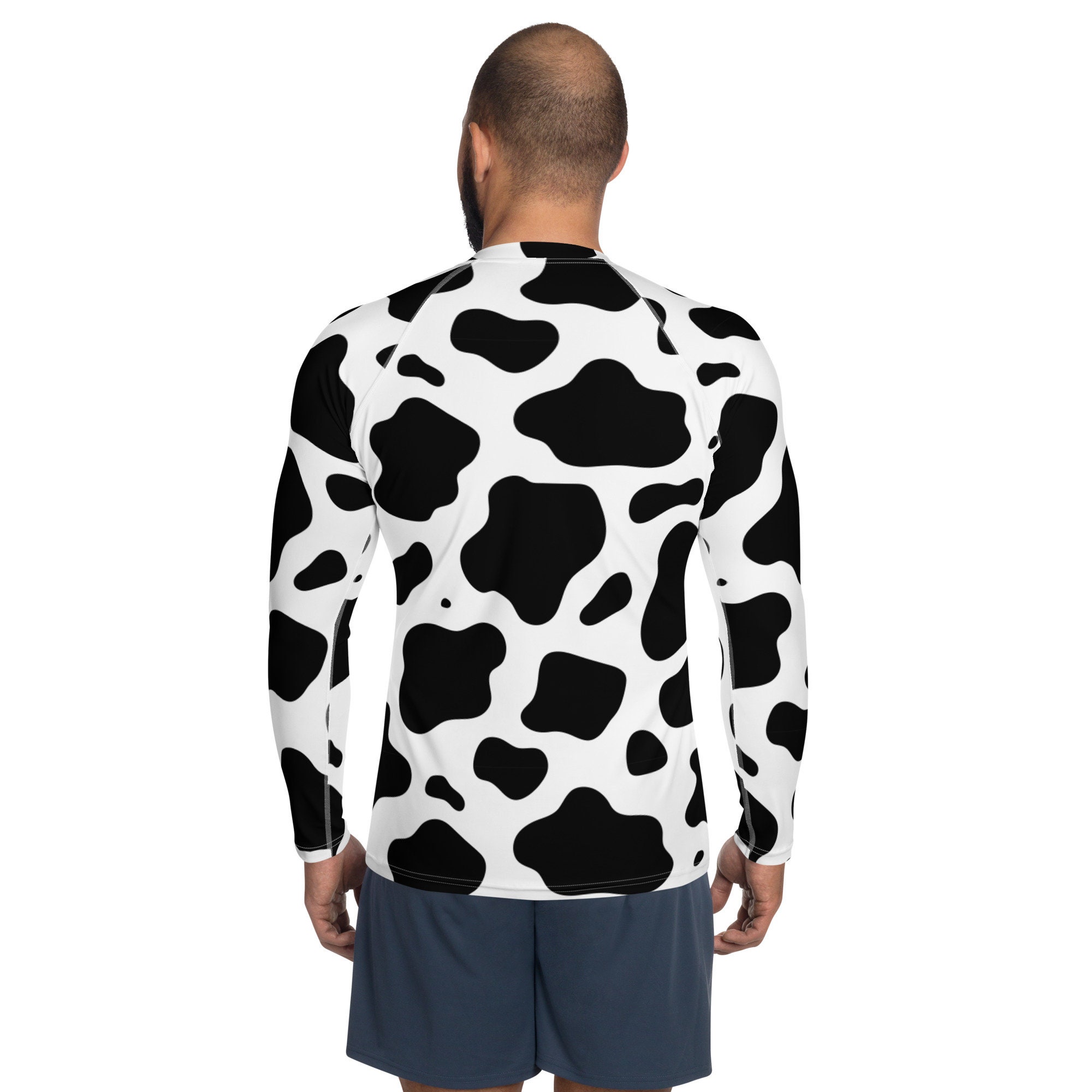 Men's Cow Print Long Sleeve Shirt Fun 
