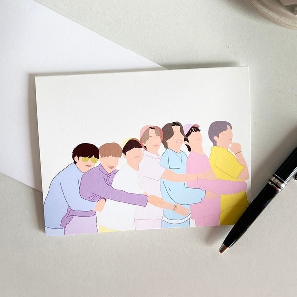 BTS Army Kpop (version 1) Greeting Card, Birthday Card, Valentine Card for Friends, Partners, Family, Girlfriend, Boyfriend