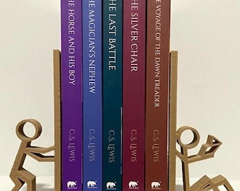 Modern Stick People Bookends – Fun, Functional, Decorative Book Holder for Kids & Home | Bookshelf Organizer