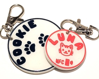 Personalized NFC Pet Tag, Smart Dog & Cat ID, Lost Pet Finder, QR Contact