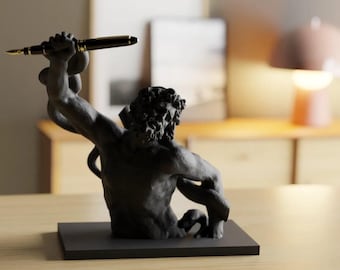 Portalápices de Laocoonte – Accesorio de escritorio con estatua griega, soporte para bolígrafos con escultura clásica, decoración mitológica para la oficina.