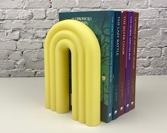 Arch Rainbow Bookends | Modern Minimalist Shelf Decor for Home & Office