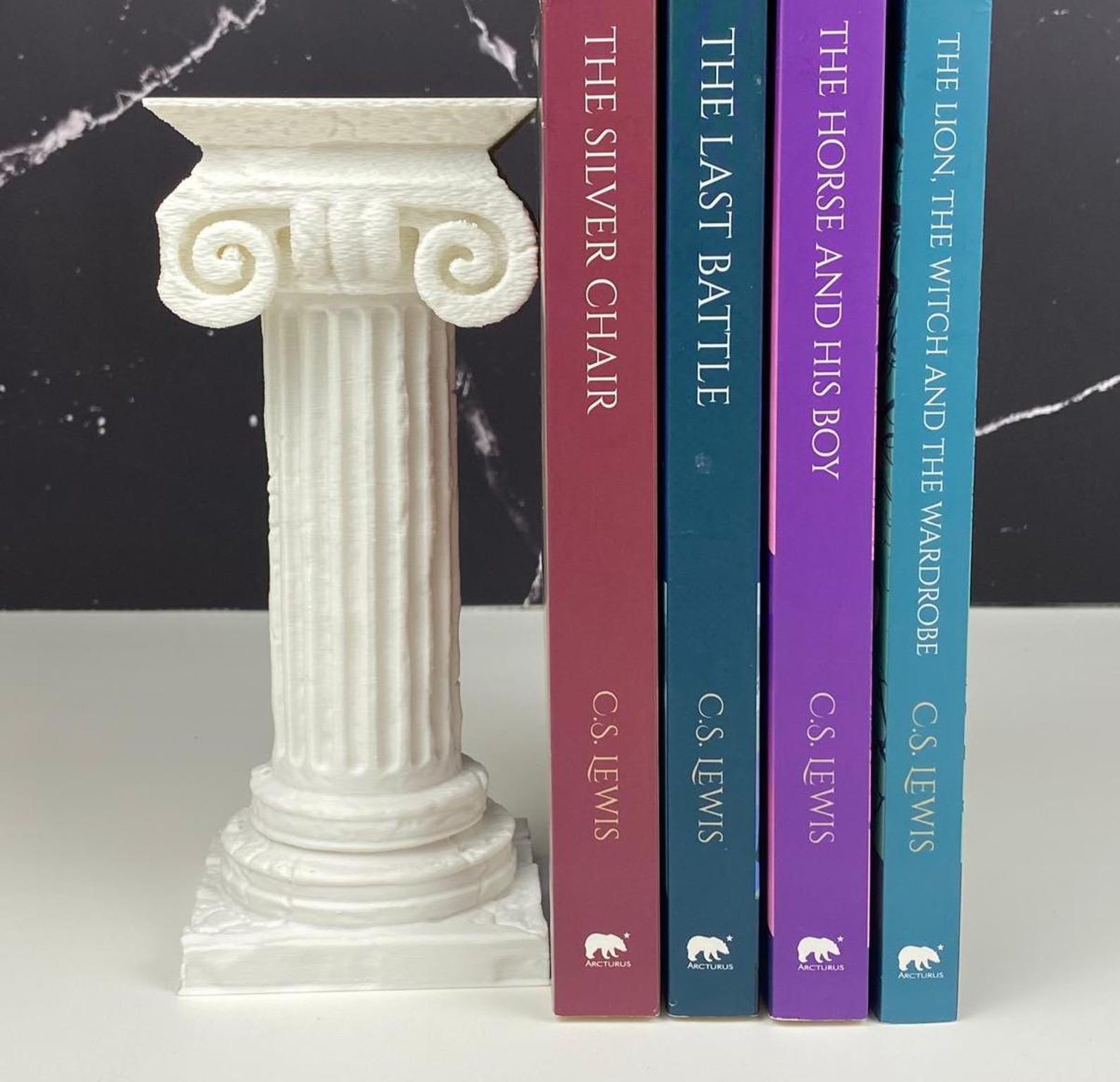 Ancient Greek Column Bookend - Set of 2, Bone White