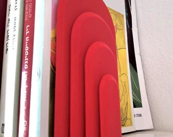 Minimal Arch Bookend Set | Modern Rainbow Bookends for Shelf Decor | 3D Printed Book Holder