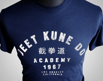 レトロカンフースタイルTシャツ（ブルー）