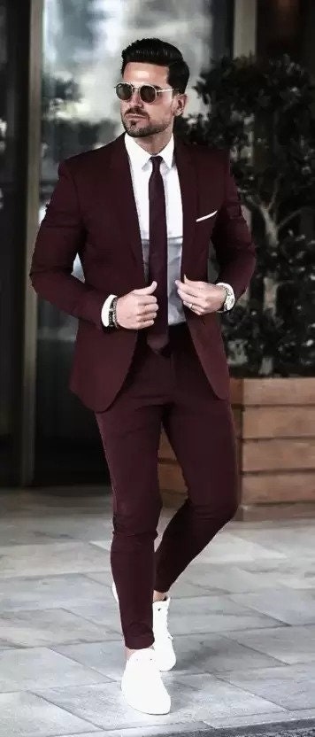 Granate nuevos trajes de hombre moda formal trajes de verano trajes de cena de 2 piezas traje de boda para hombres traje de boda traje de regalo para hombre Etsy Espana