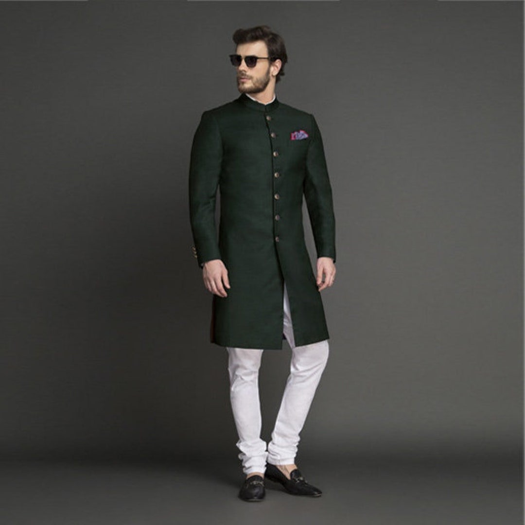 Jodhpuri Achkan Suit Kurta Top Churidar Royal Designer - Etsy Singapore
