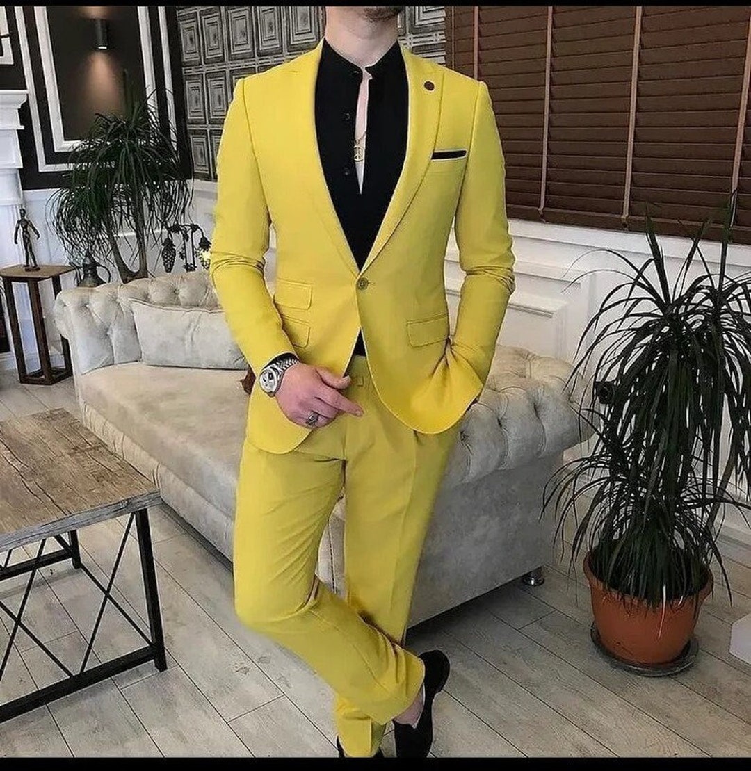 Stylish Decent Royal Blue Three Piece Suit With Yellow Wasitcoat for Men  for Wedding and Events. - Etsy | Blue three piece suit, Coat pant, Royal  blue suit