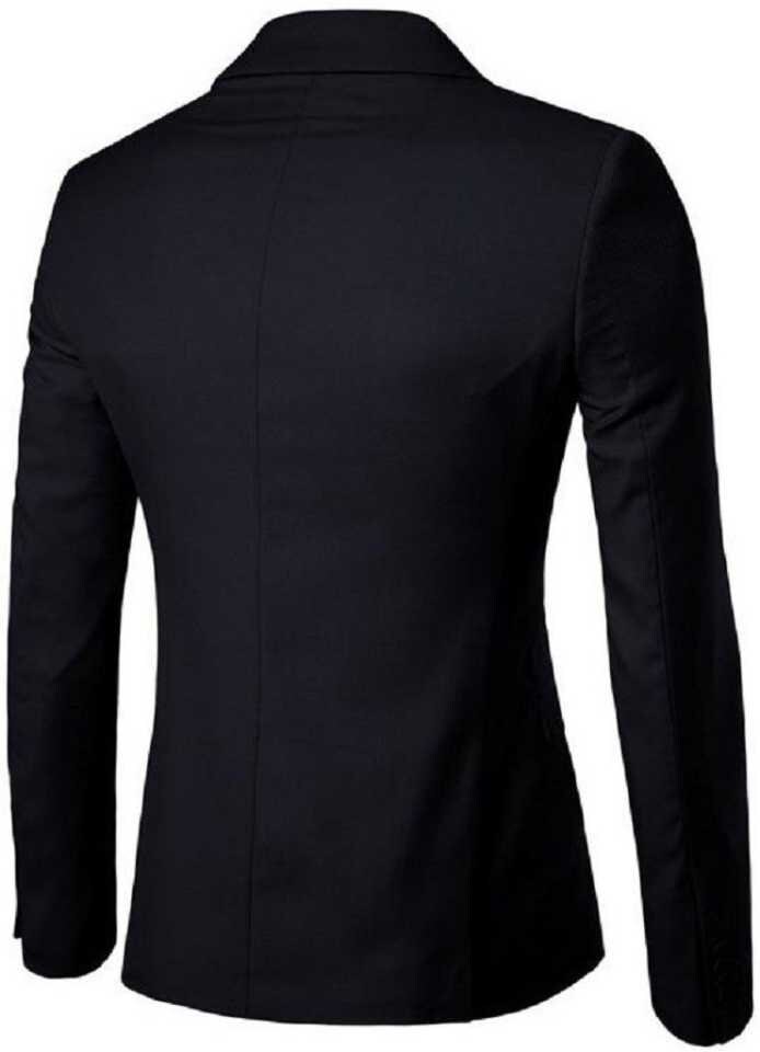 Solid Single Casual Men Full Sleeve Blazer black Slim Fit - Etsy