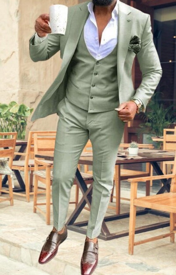 Men Suit Wedding Suit 3 Piece Suit Mint Green Suit | Etsy