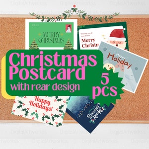 Kerstkaart Afbeeldingen Instant Digitale Download Plus | Kerst postkaarten| Digitale ansichtkaarten | PDF-bestand | Kerstversiering