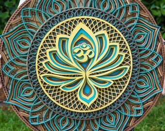 OM Mandala Layered Wall Sign