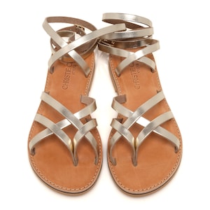 Strappy Sandals, Gold Sandals, Lace Up Sandals, Gift for Her, Handmade Sandals, Gladiator Sandal, Comfort Sandal, Greek Leather Sandal, Flat