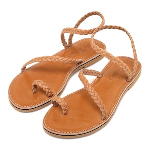 Flat Sandals, Women Sandals, Leather Sandals, Greek Handmade Sandals, Braided Shoes, Wedding Sandal, Girl&#39;s Sandals, Greek Leather Sandals