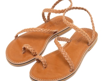 Handmade Braided Leather Sandals, Greek Style, Wedding Sandals