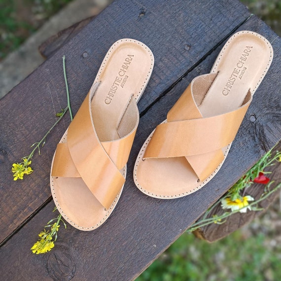 Italian leather slippers and sandals sale