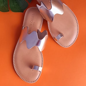 Vera Gold Luxury Sandals, Women Sandals, Leather Sandals, Greek Sandals, Wavy Sandals, Summer Shoes, Gold Slides, Designer Shoes, Footwear.