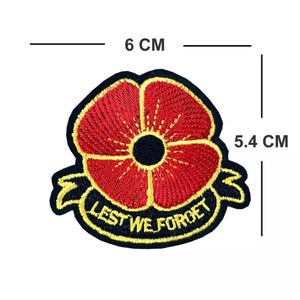 Lets We Forgot Poppy Embroidered Patch sew iron on Patches transfer clothes Shirts