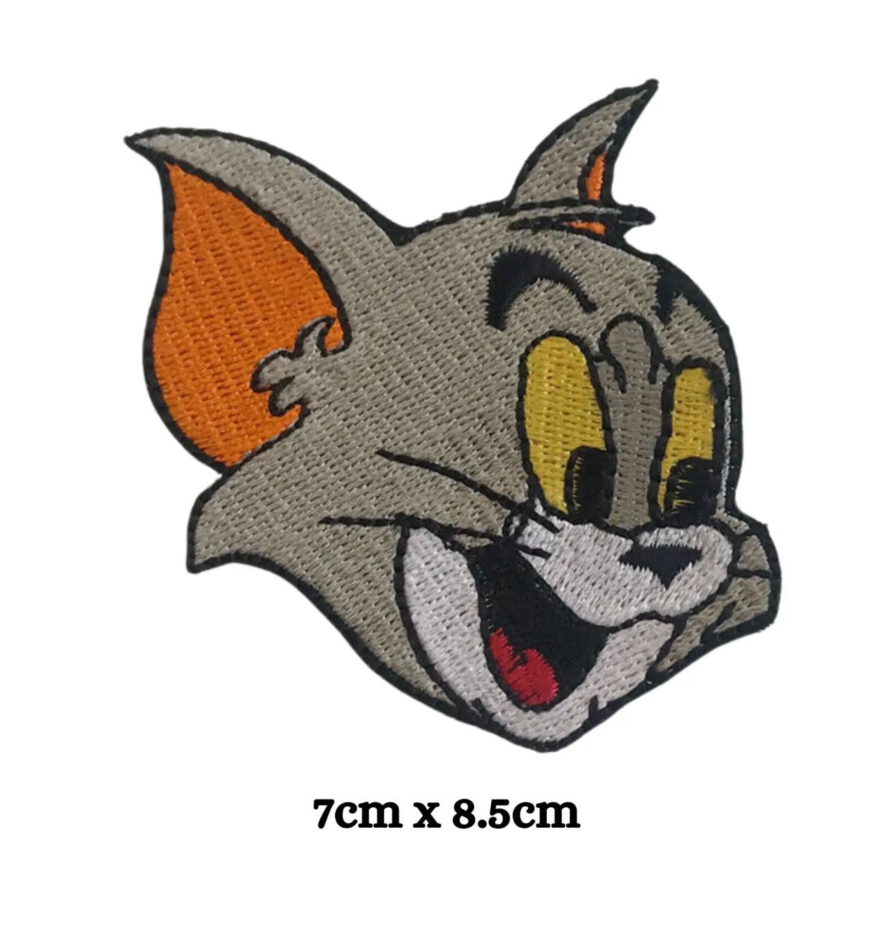 Tom Face Cartoon Tom & Jerry Embroidered Patch Badge For Jacket Jeans Applique Fancy
